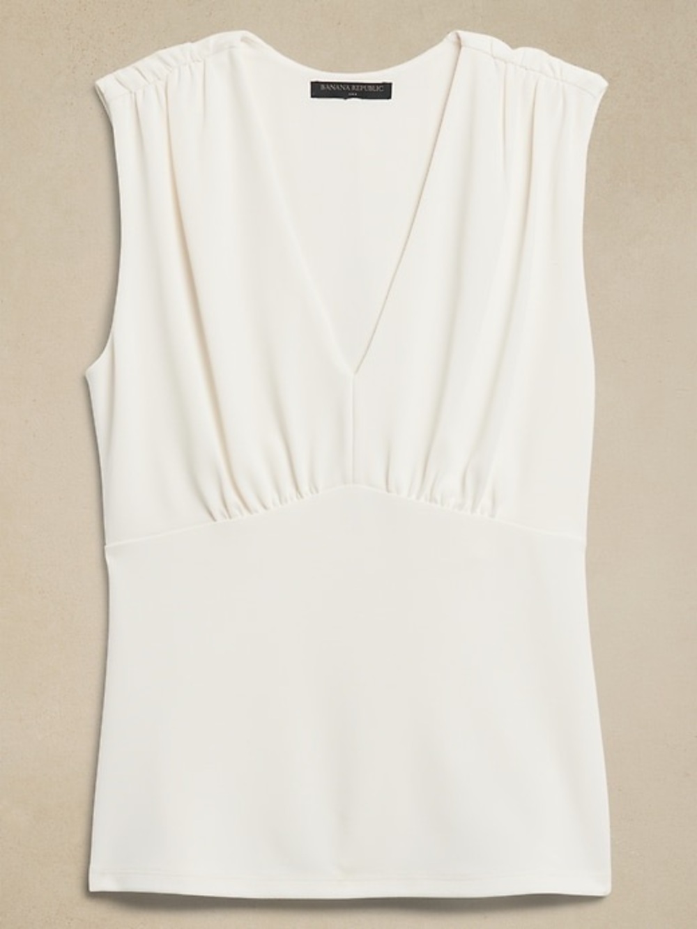 NWOT Banana Republic Cream V-Neck Sleeveless Blouse